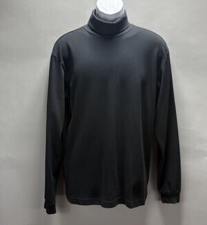 Vintage Eddie Bauer Shirt Mens Medium Black Turtle Neck Outdoor